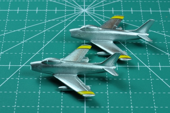 1/285 Scale F-86A-5 Sabre by GHQ.  Humbrol Chrome Silver #191. Scale Specialties Decals.