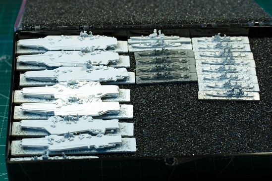1/6000 Scale U.S. Carriers and Cruisers. Models by Figurehead